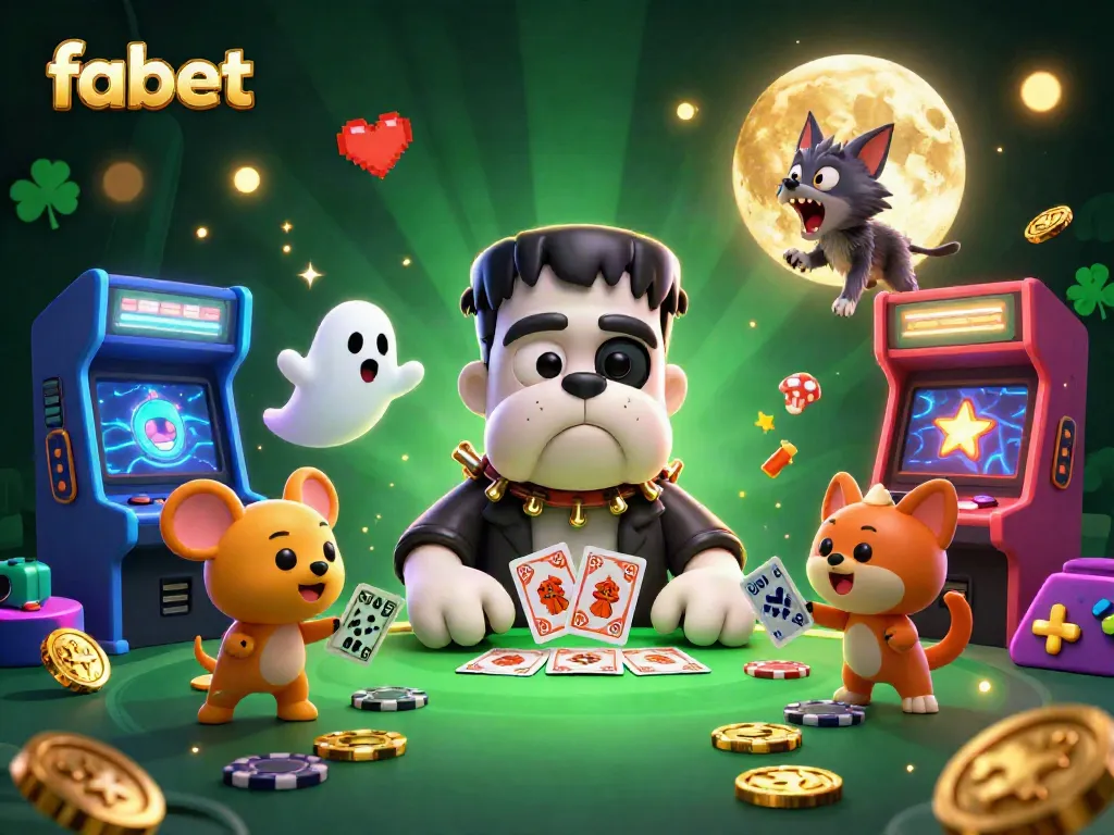 Experience thrilling gaming action with fabet's lively casino scene filled with fun characters and vibrant elements.