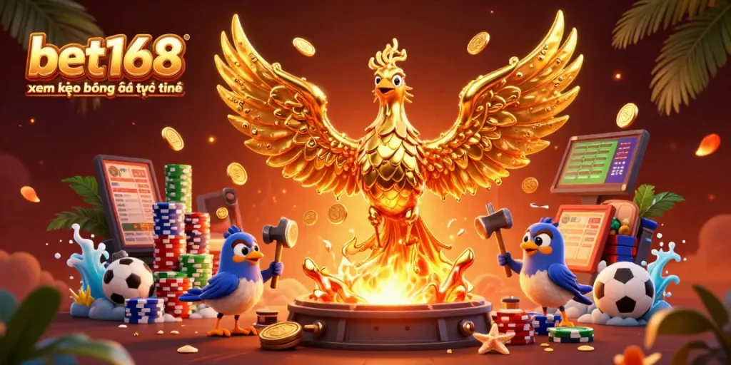 Experience dynamic sports betting excitement with bet168 xem kèo bóng đá trực tuyến, featuring vibrant visuals of stakes and winnings.